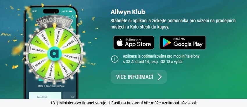 Nainstalujte si aplikaci Allwyn Klub do svého mobilního telefonu.