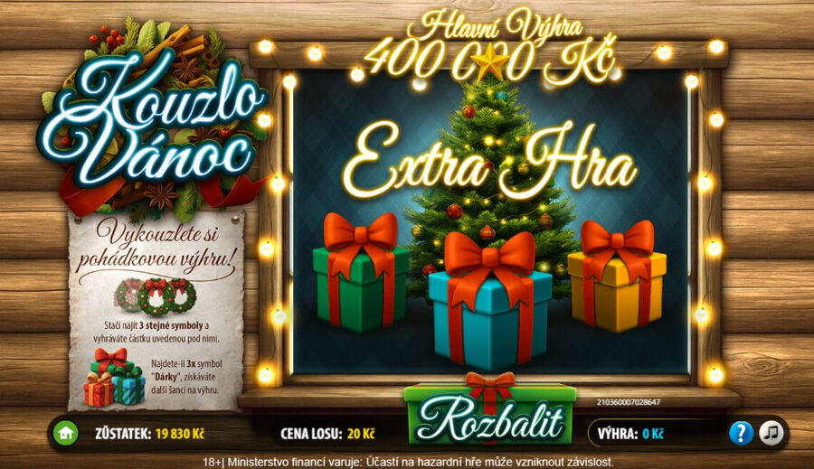 Vánoční stírací losy 2025: Kouzlo Vánoc a extra výhra