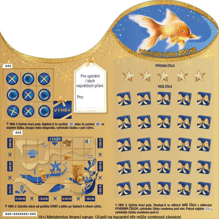 Setřete si los Vánoční Zlatá rybka od Sazky