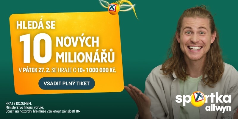 Už v&nbsp;pátek se ve Sportce hraje o&nbsp;10 zaručených milionářů. Vsaďte si online.
