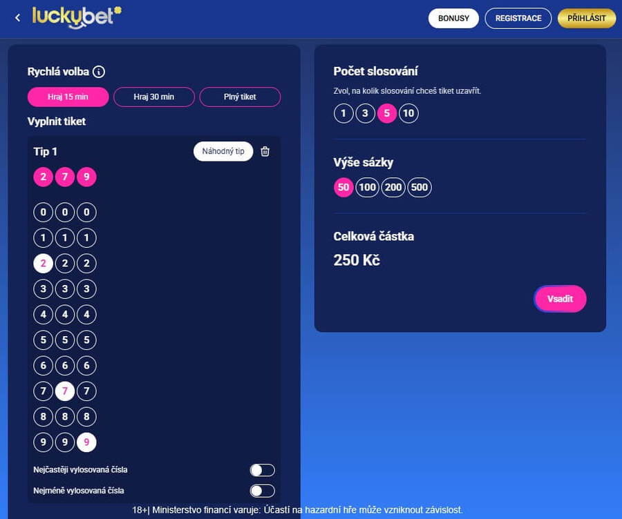 Jak vsadit Sejf 777 od LuckyBetu