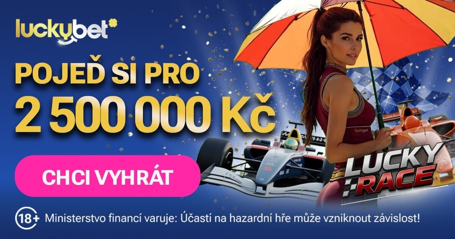 V loterii Lucky Race jste každé 3 minuty ve hře až o&nbsp;2,5 milionu&nbsp;Kč.