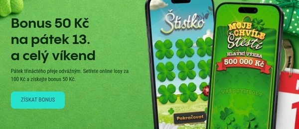 Bonus 50 Kč k pátku třináctého – platí po celý víkend.