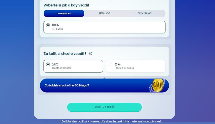 20 Mega - kdy a&nbsp;jak si vsadit