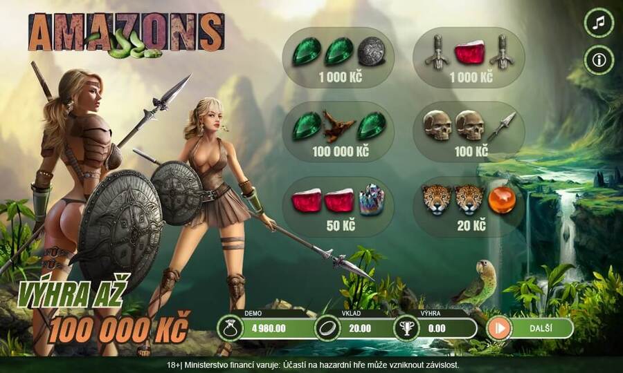 Stírací online los Amazons