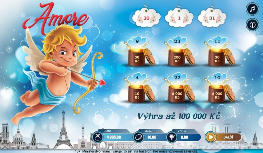 Online stírací los Amore LuckyBet