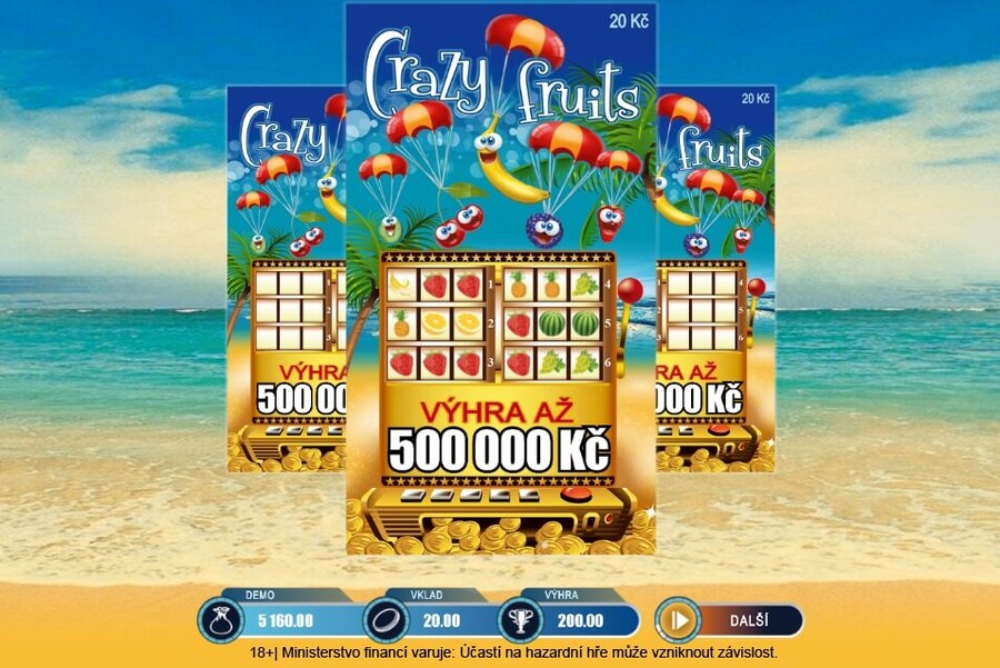 Stírací online los Crazy Fruits