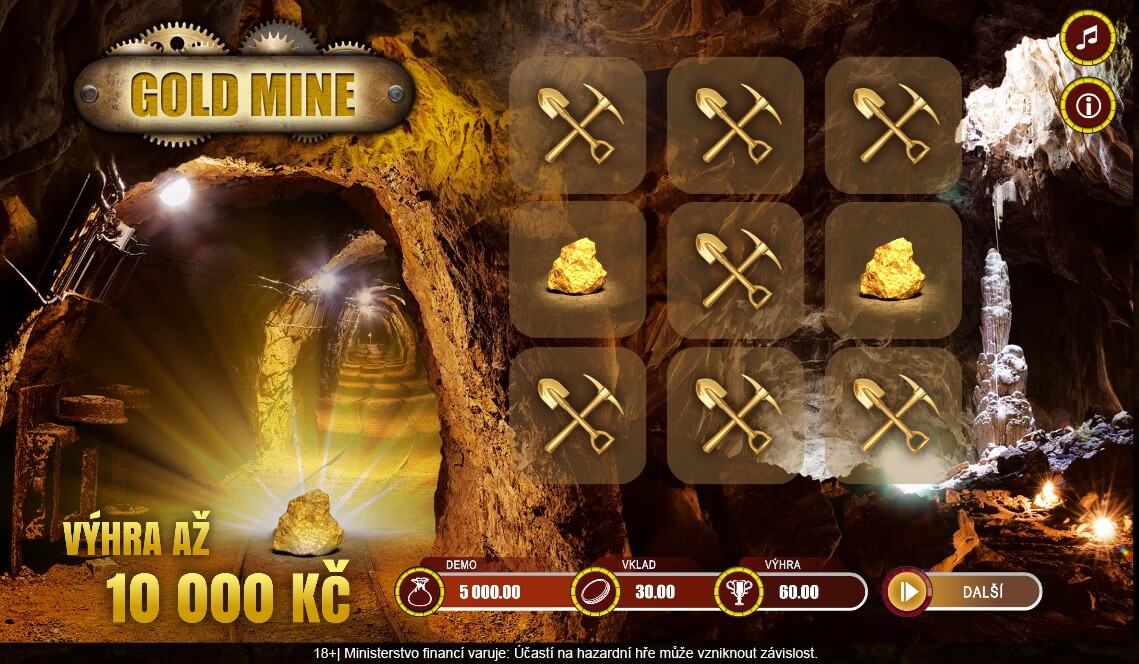 Online stírací los Gold Mine od LuckyBet