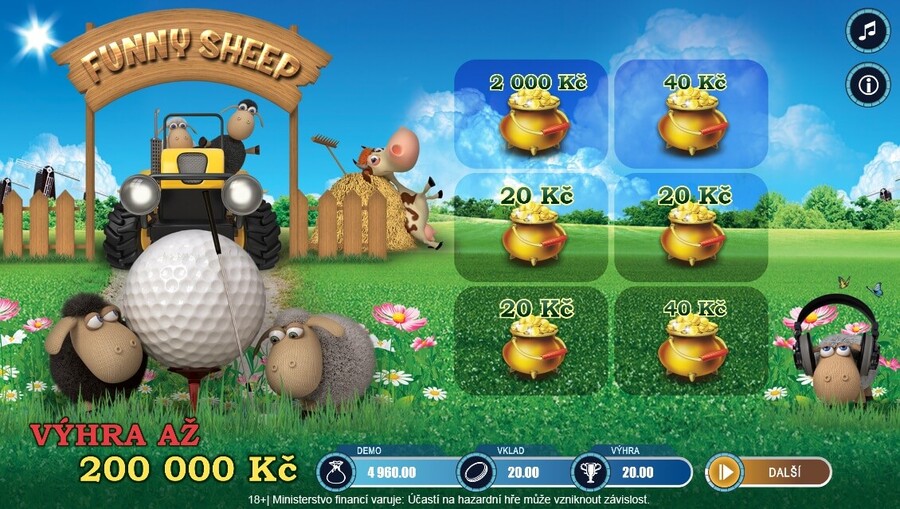 Online stírací los Funny Sheep od LuckyBet