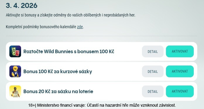 Získejte bonusy ve Velikonočním kalendáři pro 3.&nbsp;4. 2026.