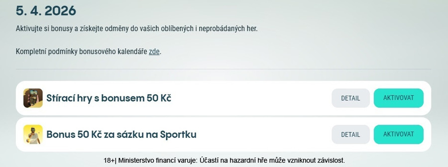Získejte bonusy ve Velikonočním kalendáři pro 5.&nbsp;4.&nbsp;2026.
