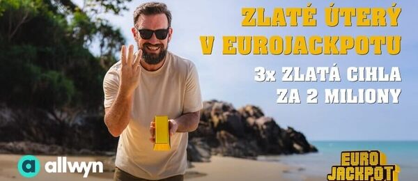 Hrajte dnes v Eurojackpotu o zlaté cihly – stačí vsadit plný tiket.