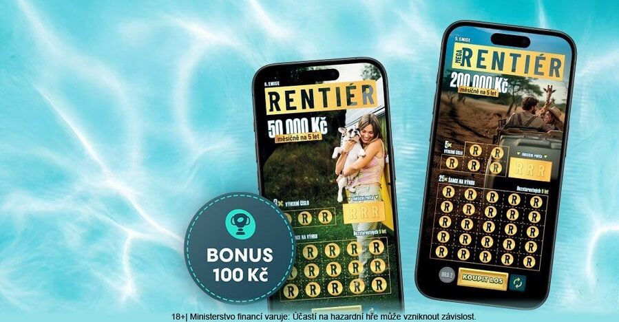 Setřete online losy Rentiér a&nbsp;získejte bonus 100&nbsp;Kč