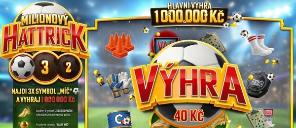 Stírací online los Milionový hattrick - výhra