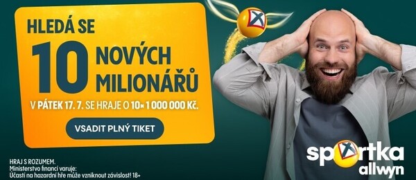 Vsaďte si na dnešní slosování plný tiket a jste ve hře o milionové prémie.