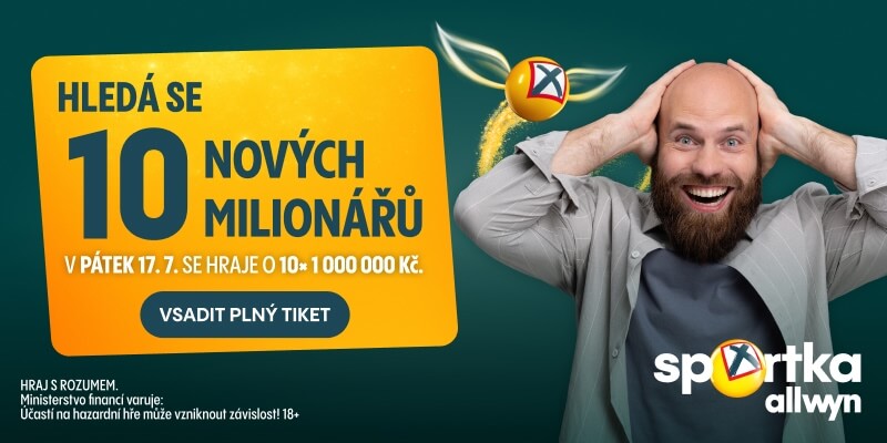 Vsaďte si na dnešní slosování plný tiket a&nbsp;jste ve hře o&nbsp;milionové prémie.