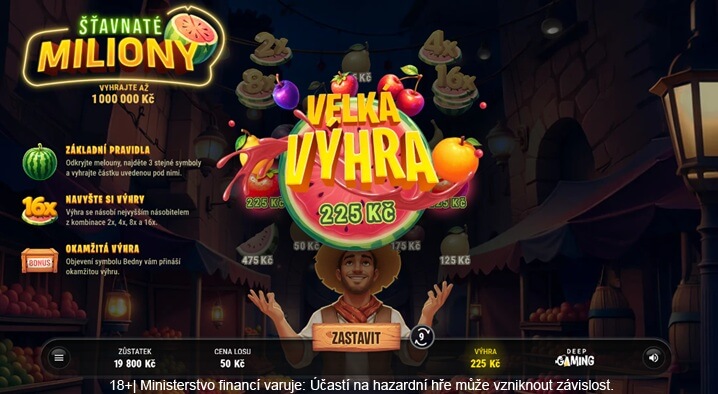 Online los Šťavnaté miliony od Allwynu - výhra