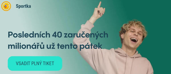 Vsaďte si dnes plný tiket Sportky a hrajte o extra 40 milionů navíc.