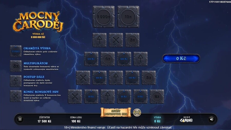 Online los Mocný čaroděj - bonusová hra