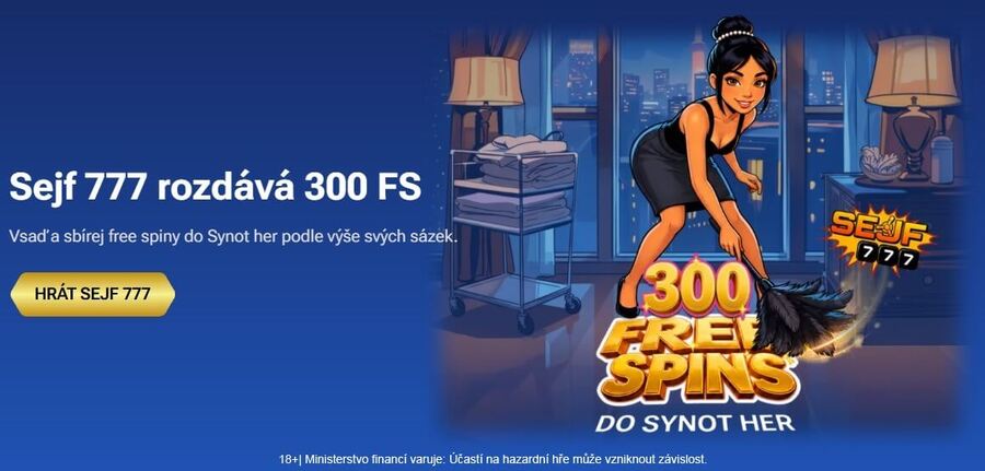 Hraje loterii Sejf 777 a&nbsp;získejte každý den bonus v&nbsp;podobě free spinů.