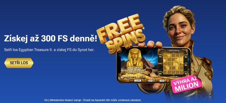 Stírejte každý den losy Egyptian Treasure II a&nbsp;získejte bonusové free spiny.