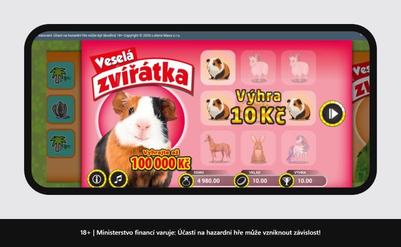 Online los Veselá zvířátka - výhra