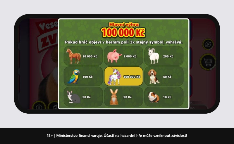 Online los Veselá zvířátka od Maxy - výherní symboly