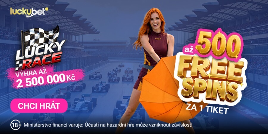 Za hraní loterie Lucky Race získáte odměnu ve formě free spinů.