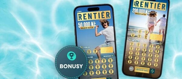 Získejte 1x los Mega Rentiér zdarma + bonus 100 Kč. Stačí splnit jednoduché podmínky.