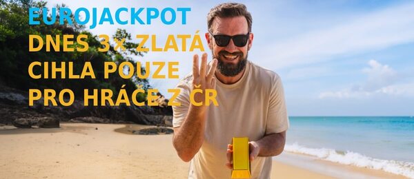 Vsaďte si dnes plný tiket Eurojackpotu a hrajte navíc o tři zlaté cihly za 2 miliony Kč.