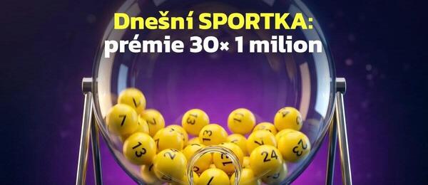 Sportka 23. 10. 2026 – plný tiket hraje o prémii 30x 1 milion.